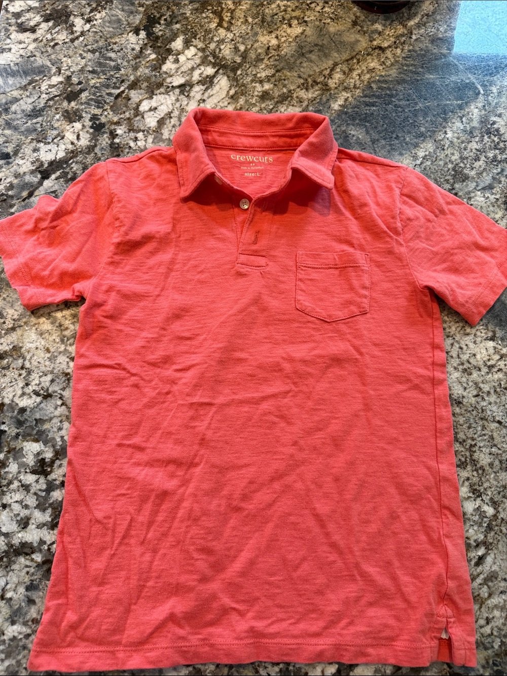 Crewcuts Men’s Coral Red Short-Sleeve Pocket Polo